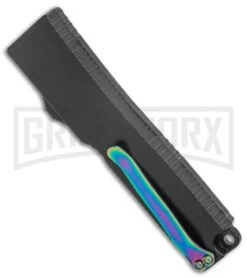 Firecracker Mini Black D/A OTF Automatic Knife - Rainbow Dagger -Kershaw Shop Firecracker Mini Black DA OTF Auto Rainbow Dagger GX 37856 jr side large