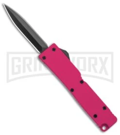 Firecracker Mini Pink D/A OTF Automatic Knife - Black Dagger