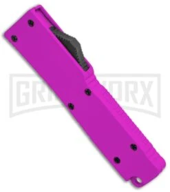Firecracker Mini Purple D/A OTF Automatic Knife - Black Dagger -Kershaw Shop Firecracker Mini Purple DA OTF Auto Black Dagger GX 37874 jr spine large