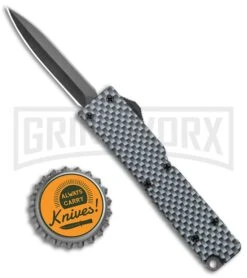 Firecracker Mini Sim. Carbon Fiber D/A OTF Automatic Knife - Black Dagger -Kershaw Shop Firecracker Mini Sim CF DA OTF Auto Black Dagger GX 37871 jr bottlecap large