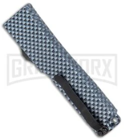 Firecracker Mini Sim Carbon Fiber D/A OTF Automatic Knife - Two Tone Tanto -Kershaw Shop Firecracker Mini Sim CF DA OTF Auto TT Tanto GX 37638 jr side large