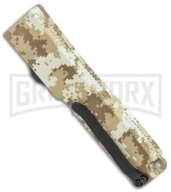 Firecracker Mini Tan Digi Camo D/A OTF Automatic Knife - Black Dagger -Kershaw Shop Firecracker Mini Tan Digi Camo DA OTF Auto Black Dagger GX 37873 jr side large