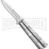 Regal White Swirl Balisong Butterfly Knife - Satin Serr
