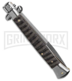 Frank B. 11" Italian Stiletto Buffalo Horn Automatic Knife - Bayonet 7 Frank B. 11" Italian Stiletto Buffalo Horn Automatic Knife - Bayonet -Kershaw Shop Frank B 11 Italian Stiletto Buffalo Horn AK Bayonet GX 41439 td side large