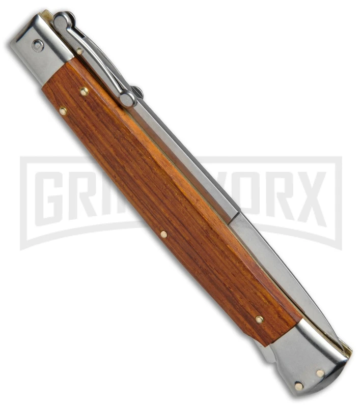 Frank B. 11" Cocobolo Italian Stiletto Swinguard Automatic Knife - Bayonet 5 Frank B. 11" Cocobolo Italian Stiletto Swinguard Automatic Knife - Bayonet - Image 3