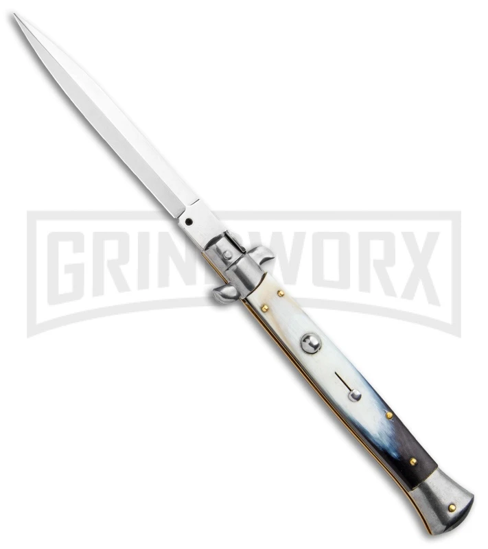 Frank B. 11" Brazilian Horn Italian Stiletto Auto Knife - Dagger 3 Frank B. 11" Brazilian Horn Italian Stiletto Auto Knife - Dagger