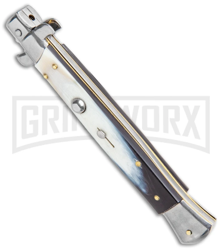 Frank B. 11" Brazilian Horn Italian Stiletto Auto Knife - Dagger 4 Frank B. 11" Brazilian Horn Italian Stiletto Auto Knife - Dagger - Image 2