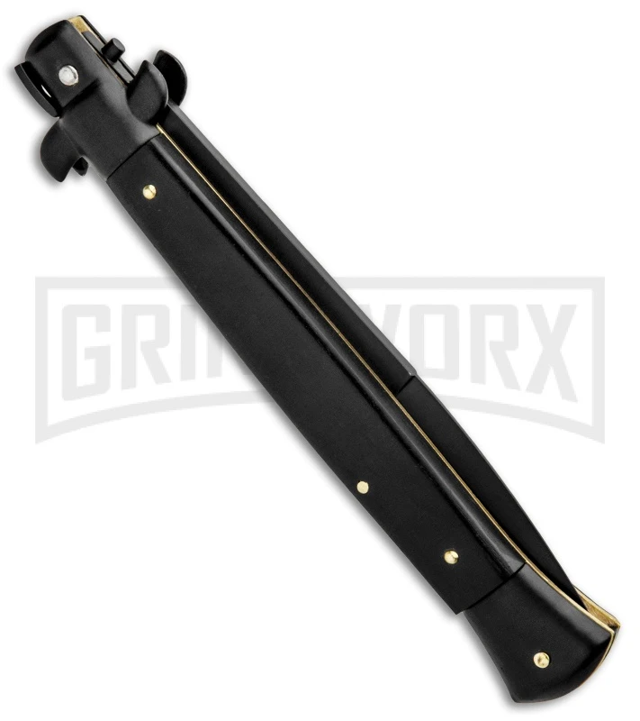 Frank B. 11" Ebony Italian Stiletto Automatic Knife - Black Bayonet 5 Frank B. 11" Ebony Italian Stiletto Automatic Knife - Black Bayonet - Image 3