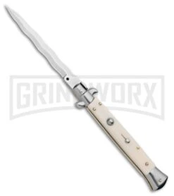 Frank B. 11" Sim Ivory Stiletto Automatic Knife (Kriss)