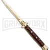 Frank B. 11" Snakewood Italian Stiletto Gold Plated - Gold Bayo Plain