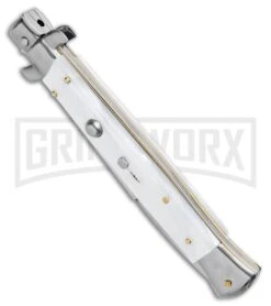 Frank B 11" Italian Stiletto Automatic Knife White Pearlex (5" Bayonet) 7 Frank B 11" Italian Stiletto Automatic Knife White Pearlex (5" Bayonet) -Kershaw Shop Frank B 11in Italian Stiletto Auto White Pearlex Bayo BHQ 99918 jr spine large