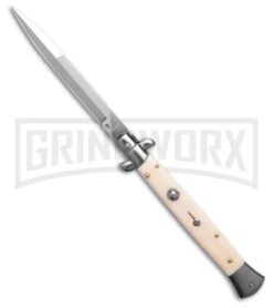 Frank B. 11" Sim Ivory Stiletto Automatic Knife (Bayonet)