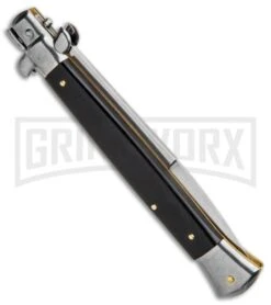 Frank B 11" Italian Stiletto Ebony Automatic Knife - Bayo Plain -Kershaw Shop Frank B 11in Italian Stiletto Bayonet Ebony Auto BHQ 90002 jr side large