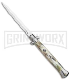 Frank B. 11" Brazilian Horn Italian Stiletto Auto Knife - Kriss