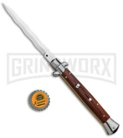 Frank B. 11" Italian Stiletto Cocobolo Automatic Knife - Kris Polish -Kershaw Shop Frank B 11in Italian Stiletto Cocobolo Auto Kriss Polish BHQ 91162 jr bottlecap large
