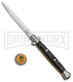 Frank B. 11" Ebony Italian Stiletto Automatic Knife - Dagger -Kershaw Shop Frank B 11in Italian Stiletto Dagger Ebony Auto BHQ 90003 jr bottlecap large
