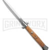 Frank B. 11" Italian Stiletto Olive Wood Automatic Knife - Dagger