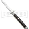 Frank B. 11" Italian Stiletto Swinguard Ebony Automatic Knife - Bayonet -Kershaw Shop Frank B 11in Italian Stiletto Swinguard Ebony Auto Bayo GX 33466 jr large