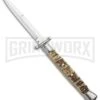Frank B. 11" Italian Stiletto Swinguard Ram Horn Automatic Knife - Bayonet