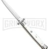 Frank B. 11" Italian Stiletto Swinguard White Automatic Knife - Dagger -Kershaw Shop Frank B 11in Italian Stiletto Swinguard White White Dagger Satin GX 4843 jr large