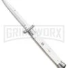 Frank B. 11" Italian White Pearlex Tactical Swinguard - Satin Bayonet -Kershaw Shop Frank B 11in Italian White Pearlex Tactical Swinguard Bayo GX 4841 jr large