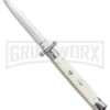 Frank B. 11" Italian Stiletto Swinguard Camel Bone Auto Knife - Dagger