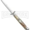 Frank B 11" Italian Stiletto Swinguard Honey Horn Automatic Knife - Bayonet -Kershaw Shop Frank B 11in Stiletto Swinguard Honey Horn Bayo GX 14528 jr large