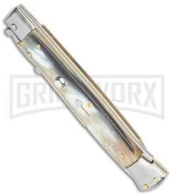 Frank B. 11" Italian Stiletto Swinguard Brazilian Horn Automatic Knife - Bayonet -Kershaw Shop Frank B 11in Swinguard Bayone Bayo GX 34977 jr spine large