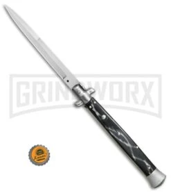 Frank B. 13" Italian Stiletto Sim Horn Automatic Knife - Bayo -Kershaw Shop Frank B 13in Italian Stiletto Sim Horn Satin Bayo BHQ 80381 jr bottlecap large