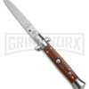 Frank B. 7.5" Italian Stiletto Cocobolo Wood Automatic Knife - Satin Flat -Kershaw Shop Frank B 7.5in Italian Stiletto Cocobolo Wood Automatic Satin Flat GX 41277 jr large