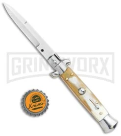 Frank B. Italian Stiletto 7.5" Honey Horn Automatic Knife - Polish Bayonet 9 Frank B. Italian Stiletto 7.5" Honey Horn Automatic Knife - Polish Bayonet -Kershaw Shop Frank B 7.5in Italian Stiletto Honey Horn Auto Polish Bayo GX 36623 jr bottlecap large