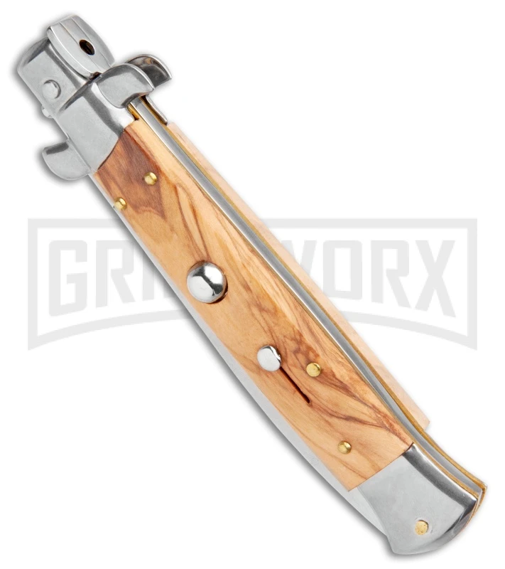 Frank B 9" Italian Olivewood Stiletto (4" Satin Flat-Grind) 4 Frank B 9" Italian Olivewood Stiletto (4" Satin Flat-Grind) - Image 2