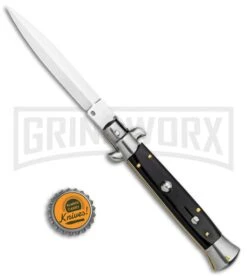 Frank B 9" Black Acrylic Stiletto Automatic Knife (Dagger) -Kershaw Shop Frank B 9in Italian Stiletto Black Acrylic Dagger GX 35851 jr bottlecap large