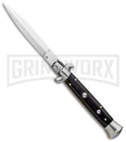Frank B 9" Italian Stiletto Black Automatic Knife - Bayonet