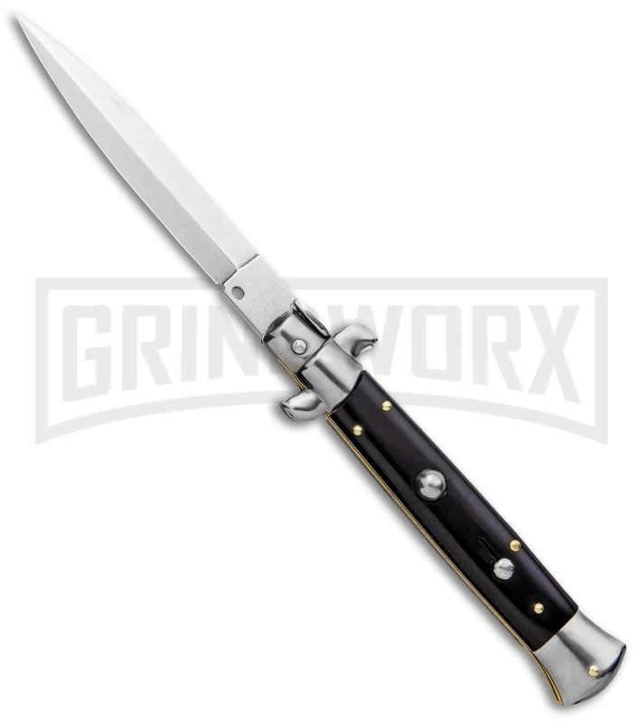 Frank B 9" Italian Stiletto Black Automatic Knife - Bayonet 3 Frank B 9" Italian Stiletto Black Automatic Knife - Bayonet