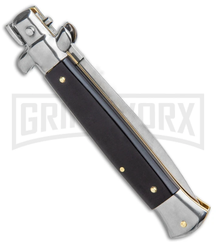 Frank B 9" Italian Stiletto Black Automatic Knife - Bayonet 5 Frank B 9" Italian Stiletto Black Automatic Knife - Bayonet - Image 3