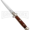 Frank B 9" Italian Stiletto Briar Wood Automatic Knife - Dagger Satin 2 Frank B 9" Italian Stiletto Briar Wood Automatic Knife - Dagger Satin -Kershaw Shop Frank B 9in Italian Stiletto Briar Wood Auto Dagger BP 30454 jr large