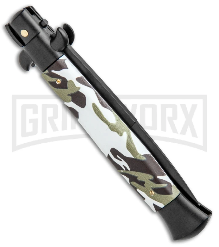 Frank B. 9" Italian Stiletto Camouflage Automatic Knife - Teflon Bayo 5 Frank B. 9" Italian Stiletto Camouflage Automatic Knife - Teflon Bayo - Image 3
