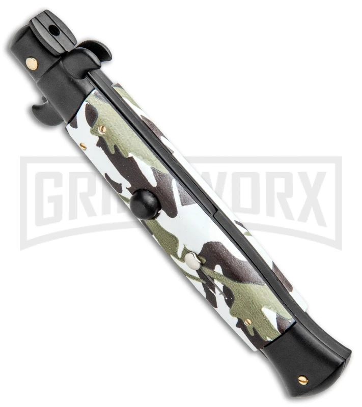 Frank B. 9" Italian Stiletto Camouflage Automatic Knife - Teflon Bayo 4 Frank B. 9" Italian Stiletto Camouflage Automatic Knife - Teflon Bayo - Image 2