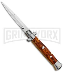 Frank B. 9" Italian Stiletto Cocobolo Wood Automatic Knife - Bayo