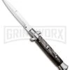 Frank B. 9" Italian Stiletto Dark Horn Automatic Knife - Bayonet