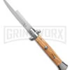 Frank B 9" Italian Stiletto Olive Wood Automatic Knife - Bayonet -Kershaw Shop Frank B 9in Italian Stiletto Olive Wood AK Bayonet GX 4522 large