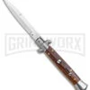 Frank B. 9" Italian Stiletto Palisander Wood Automatic Knife - Polish Bayonet -Kershaw Shop Frank B 9in Italian Stiletto Palisander Wood Auto Polish Bayo BHQ 141099 jr large