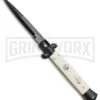 Frank B. 9" Italian Stiletto Simulated Ivory Automatic Knife - Bayonet Black