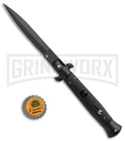 Frank B. 9" Italian Tactical Stiletto Black Automatic Knife - Dagger Black -Kershaw Shop Frank B 9in Italian Tactical Stiletto Black Black Dagger GX 35177 jr bottlecap large
