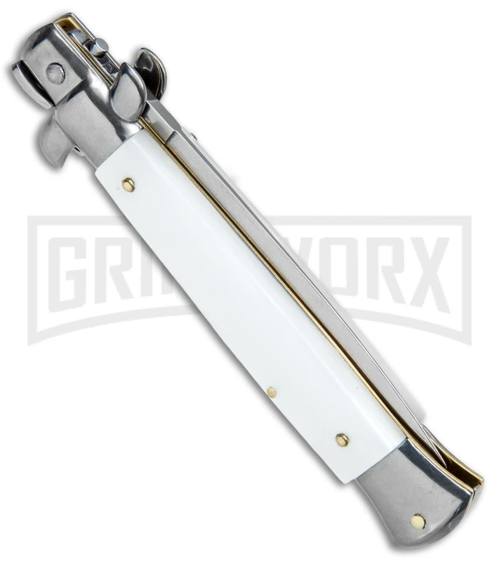 Frank B 9" Italian Stiletto Snow White Automatic Knife - Dagger 5 Frank B 9" Italian Stiletto Snow White Automatic Knife - Dagger - Image 3