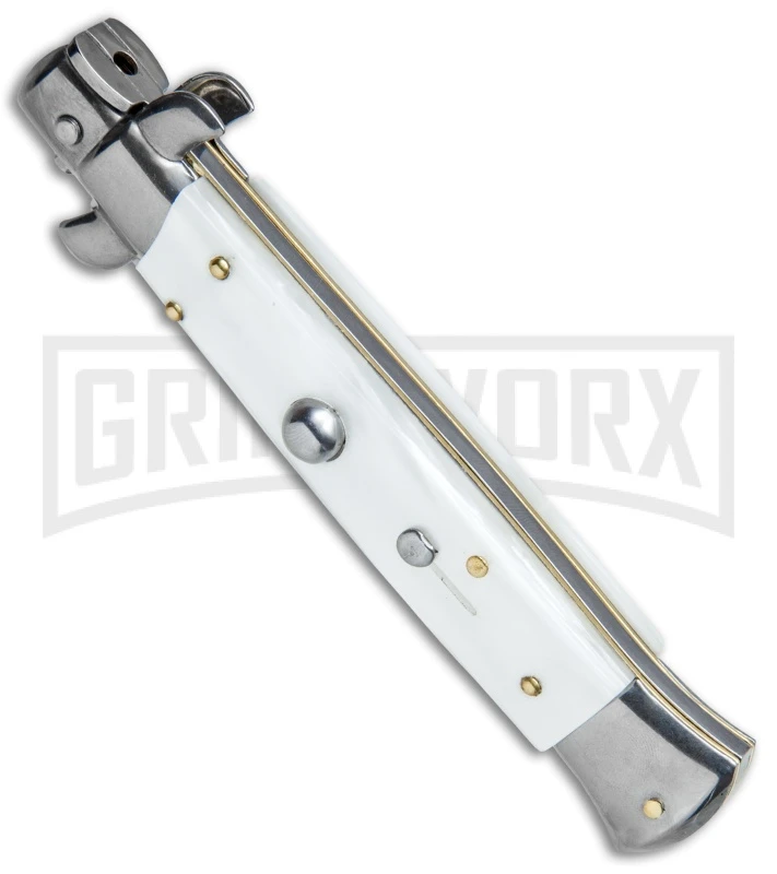 Frank B 9" Italian Stiletto Snow White Automatic Knife - Dagger 4 Frank B 9" Italian Stiletto Snow White Automatic Knife - Dagger - Image 2