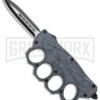 Atomic Gray OTF Automatic Knuckle Knife Biker USA - Dagger Two-Tone -Kershaw Shop Gray OTF Auto Knuckle Knife Biker USA Dagger TT GX 35892 jr large