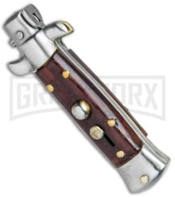 Kershaw Shop -Kershaw Shop Italian Mini Stiletto Kriss Auto Gonzo Wood Satin BHQ 78289 jr spine large