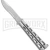 Jaguar Gray Balisong Butterfly Knife - Satin Serr